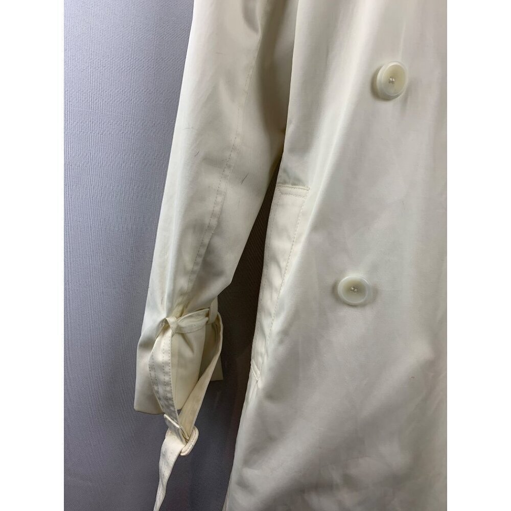 Women's London Fog Short Trench Coat White Size M - Picture 7 of 12